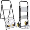 RV Step Stool Foldable, Folding 3 Step Ladder, Hot Tub Steps with Handrail, Portable Pool Ladder, 660Lbs Heavy Duty Ladder Shelf