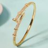 Classic Stainless Steel Woman's Nail Bracelet Europe and the United States Popular Bracelets Sparkling Zircon Bangle As A Gift