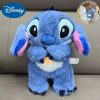 30CM Disney Stitch Plush Doll With Lighting Music Baby Sleeping Companion Sound Soothing Kawaii Plush Toy 2025 Breathing Toys