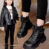 Children's Martin boots, new style for autumn 2025, girls' and boys' black low-cut short boots, versatile