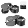 10X Folding Linen Tester Mini Pocket Metal Magnifier with Light and Scale Wiring Counter Magnifier