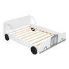 Bunk Bed with Slide,Twin Over Twin Low Bunk Bed with Fence and Ladder for  Kids Teens White