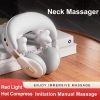 Rechargeable hot compress intelligent electric pulse neck massager, deep tissue trigger point massager, relaxing neck