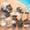 1 Set Portable Beach Sand Play Toys Cartoon Lightweight Beach Play Toys Funny Morandi color Beach Bucket Toys Children