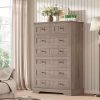 Dresser for Bedroom, Closet Organizers and Storage with 3 Drawers, Chest of Drawers with Metal Base, Modern Wood Dresser
