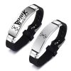 Anime Berserk Symbol Stainless Steel Bracelet Sword Logo Mad Warrior of Norse Viking Silicone Bracelets Adjustable Wristband