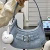 PU Leather Stylish Satchel Bags Waterproof Women Stylish Armpit Bag Large Capacity Y2K Adjustable Strap Travel Bags