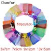50pcs 24 Colors Jewelry Bag 5*7 7*9  9*12  10*15cm Wedding Gift Organza bag Jewelry Packaging Display & Jewelry Pouches