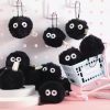 3pcs Plush Small Briquette Pendant Accessory Keyrings fit Bag Charms Purse Accessory for Miyazaki Hayao Comic Fans