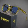 CATERSIDE Retro Punk Men Sunglasses Small Frame Square Personalized Design Sun Glasses Women Travel Party Business Festival Gift