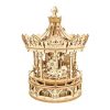 Robotime 3D Wooden Puzzle 336pcs Rotatable DIY Romantic Carousel Game Gift for Children Kids Adult AMK62 Assembly Music Box Toy