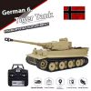 2.4G Rc Tank German Tiger Camouflage Tiger Heng Long 1/16 Heavy Remote Control Tank Smoke Emission Sound Effect Simulation Model