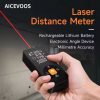 Huepar Laser Rangefinder Distance Meter 330Ft/100M Backlit LCD Laser Measure M/In/Ft with Li-ion Battery & Electric Angle Sensor