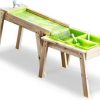 Kids 3 Sets Rushing River Falls Sensory Table, Wood Sand Playset for Kids, Outdoor Wooden Toy Play Water Set for Boys and Girls,