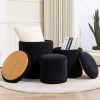 30 Inches Folding Storage Ottoman Bench Ottoman With Storage FootStool For Bedroom Living Room Holds Up To 570 Lb