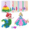 3pcs Sticker Cards Fabric Art Craze Poke Caft Toys Creative Puzzle Puncture Painting Poking  Princess Dressing Game Children