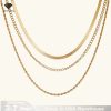 14k Gold Plated Chain Layered Necklace Separated Set for Women Statement Golden Metalic Waterproof Collar Necklace Jewelry Gift