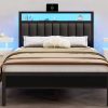 Twin Bed Frame with Headboard & Footboard, Twin Size Sturdy Metal Platform Bed Frame with Iron-Art Sweet Heart, No Box Spring,bl