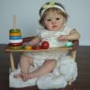 18 Inch Full Silicone Vinyl Reborn Ward Baby Girl Doll - Lifelike Cute Handmade Newborn Doll with Rooted Hair for Christmas Gift