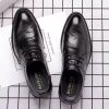 Men Formal Leather Shoes Lace Up Oxford Casual Business Black Leather Shoes Men Wedding Party Office Work Shoes
