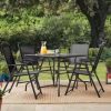 3 Piece Rattan Patio Bistro Set,Outdoor Wicker Furniture with 2 Chairs and Glass Top Table,Boho Style Patio Set for Small