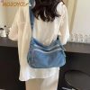 Tote Bag Cute Strawberry Patched Purse for Women Fabric Large Capacity Tote Purse Enduring Tote Bag with Adjustable Shoulder