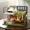 Dollhouse With Furniture Light Diy Wooden Casa Garden houses Doll House Handmade Home  Assembly Miniatures Toys Birthday Gifts