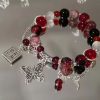 2025 New Trendy Red Beaded Chain Bracelet Bracelet For Women Simple Hollow Butterfly Pendant Bracelets Jewelry Accessories