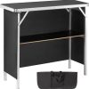 Tribesigns Home Bar Unit Cabinet with Footrest, Industrial 3-Tier Liquor Bar Table with Stemware Rack and Wine Storage