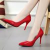 Women High Heels Pumps 14cm Round Toe Stilettos Talon Femme Sexy Ladies Red Wedding Shoes Black Platform Heels Big Size