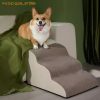 Ramp Stairs Dog Stairs Non-Slip Pet Ramp Stairs Dog Ramp for Bed Pet Dog Steps 3 Tiers Training Stairs Removable and Washable