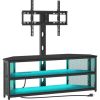 TV Stand Living Room Furniture with Power Outlet for TVs up to 60/70",TV Table with Sliding Doors Storage Adjustable Shelves