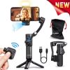 2025 Handheld Gimbal Stabilizer Monopod With Fill Light Shutter for IOS Android Universal Wireless Bluetooth Selfie Stick Tripod