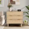 Upgraded 3 Drawers Night Stands for Bedrooms Set of 2, Wooden Black Nightstand Stylish, Modern Bed Side Table/Night Stand