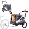 Double Pet Stroller with 2 Detachable Carrier Bags, Safety Belt, 4 Lockable Wheels Cat Stroller Travel Carrier Strolling Cart
