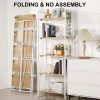 Vabches Fluted Storage Cabinet with Adjustable Shelves&4 Solid Wood Legs Sideboard Buffet Cabinet for Living Room Dining Room