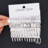 Fashion Silver Color Twisted Small Hoop Earrings Set Metal Hollow Earring For Women C-Shape Ear Studs Trendy Jewelry