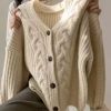 Autumn/Winter Lazy Style Warm Knee Length Thickened Women Cardigan Pure Imitation Mink Fleece Knitted Sweater Women Warm Coat