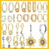 New 925 Sterling Silver Stars Moons Sunflower Golden Hoop Earrings Inlaid Zircon Infinity Love Earrings For Women Wedding Gift