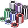 HEITOK 100pcs 11.5g Premium Poker Chips with Denominations, Casino Quality for Texas Hold’em, Perfect for Game Night